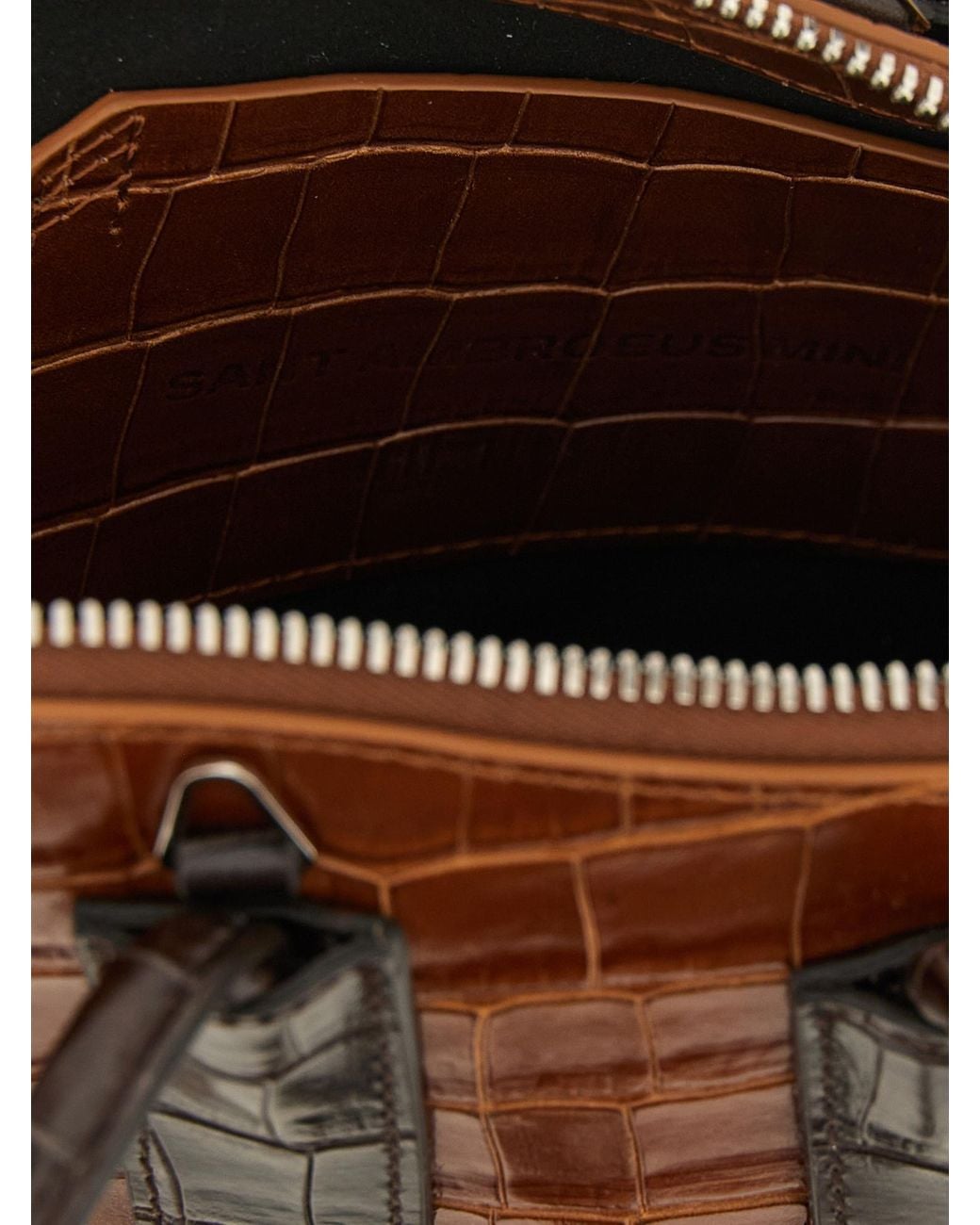 The Attico Brown The Mini Sant Ambroeus Embossed Tote Bag
