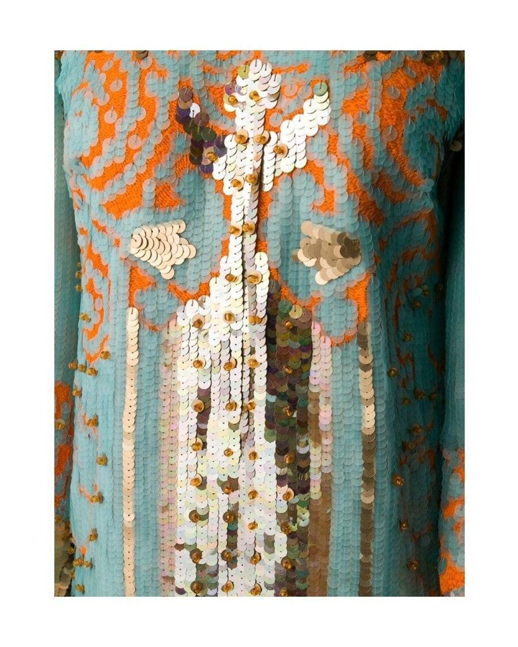 Valentino White Sequined Embroidered Mini Dress