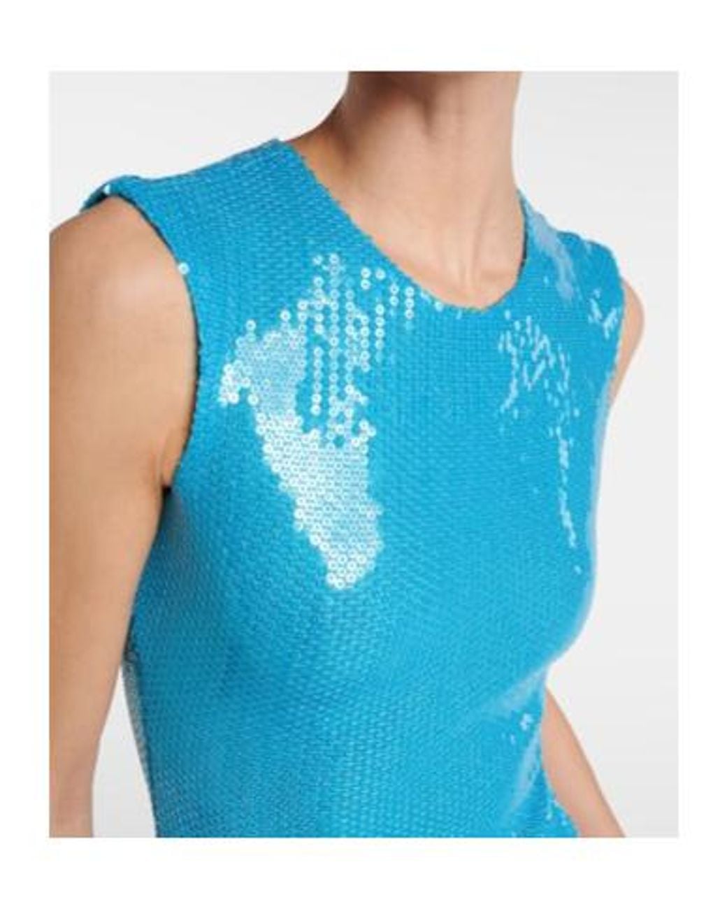 Alex Perry Blue Asymmetric Sequined Gown