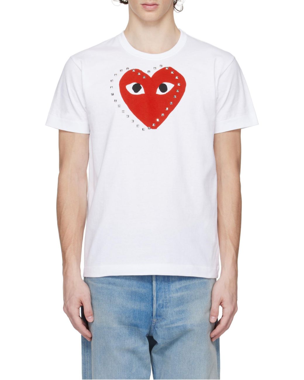 COMME DES GARÇONS PLAY White Crew Neck T-Shirt