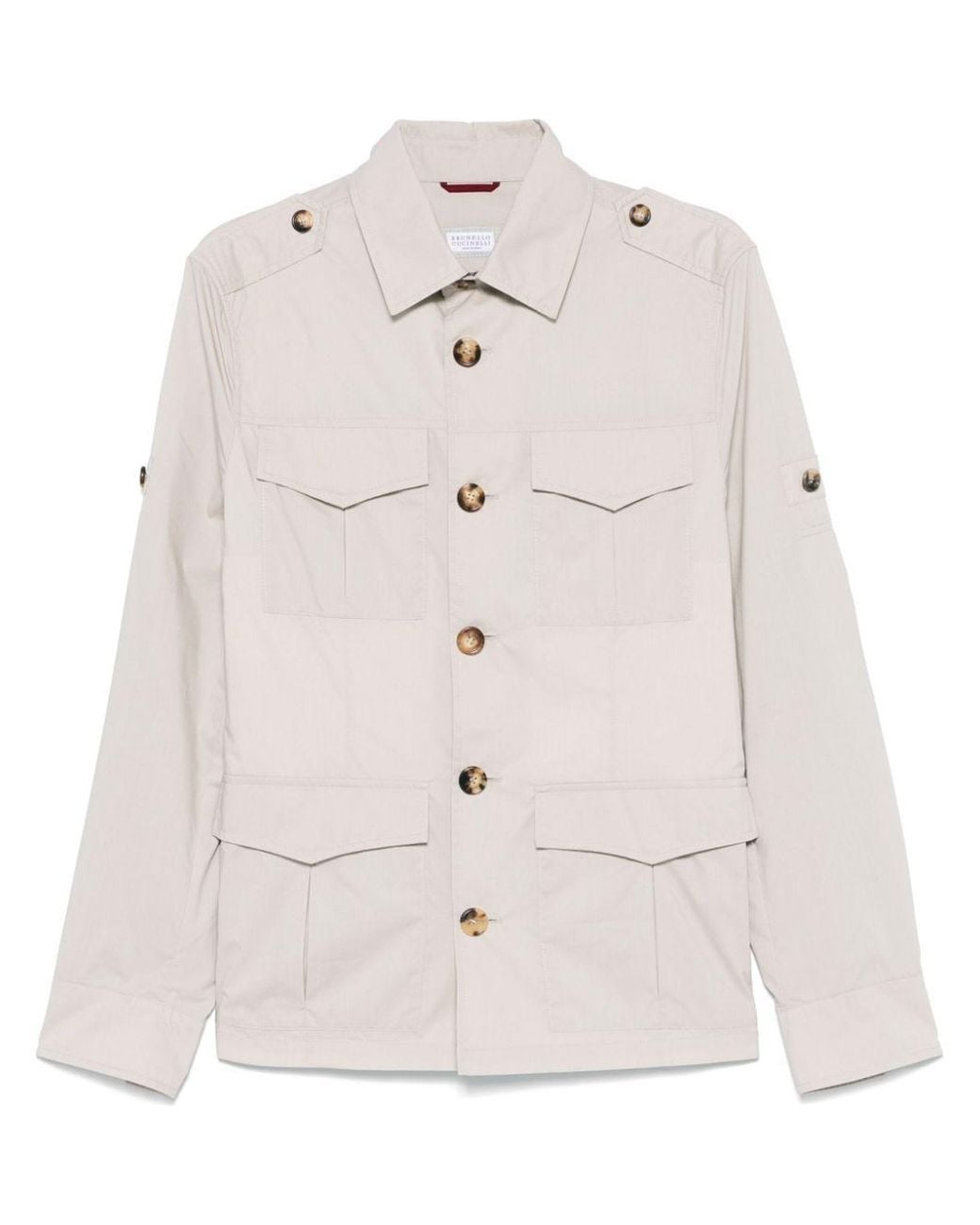Brunello Cucinelli White Multi-Pocket Jacket for men