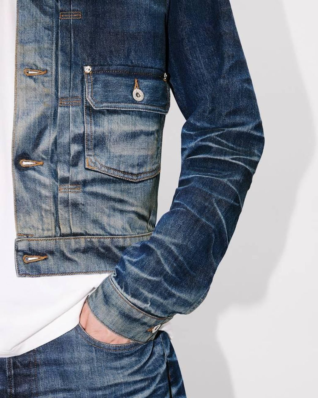 KENZO Blue Logo Patch Denim Jacket for men