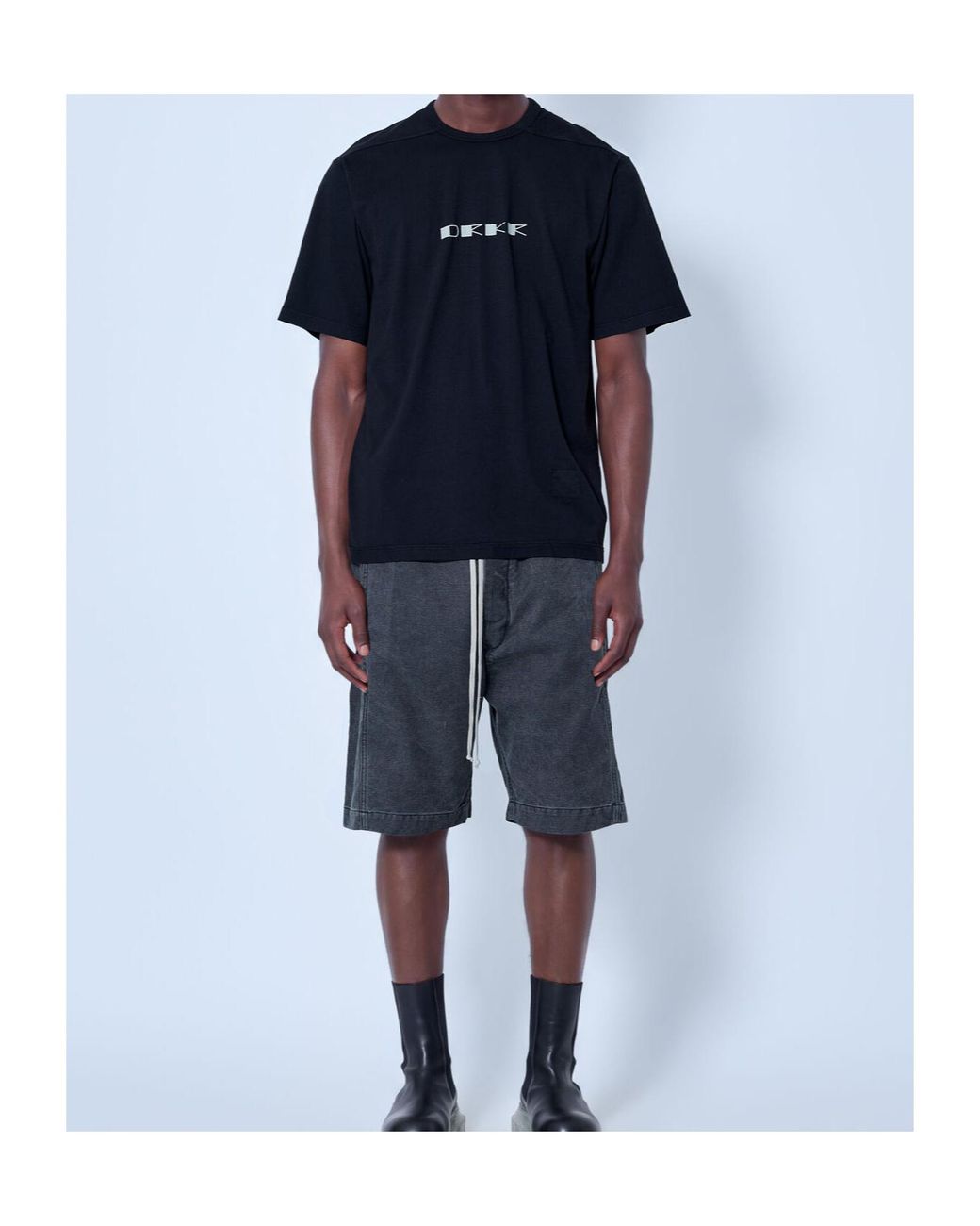 Rick Owens Black Logo Motif Jersey T-Shirt for men