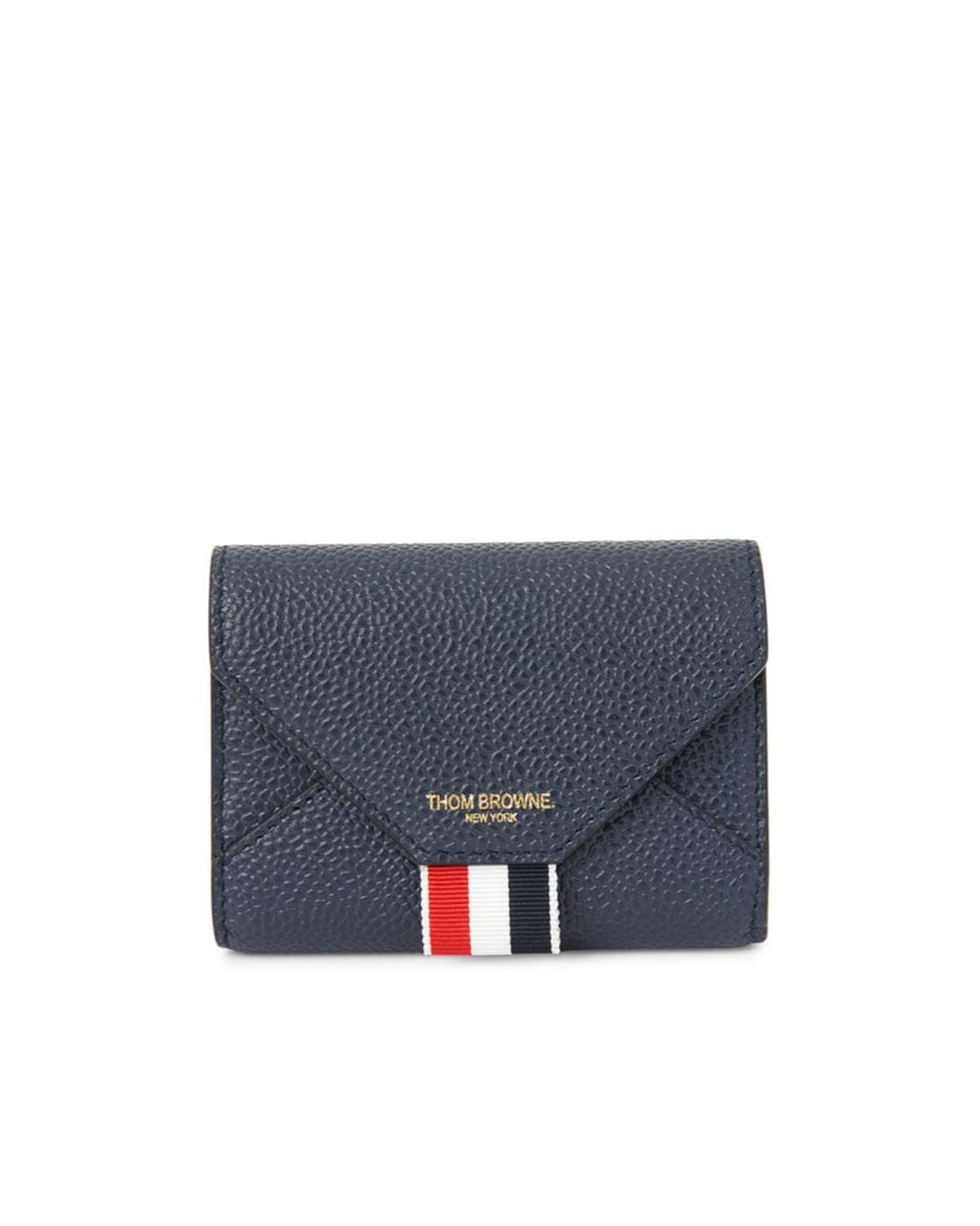 Thom Browne Blue Stripe Detailed Envelope Card Case