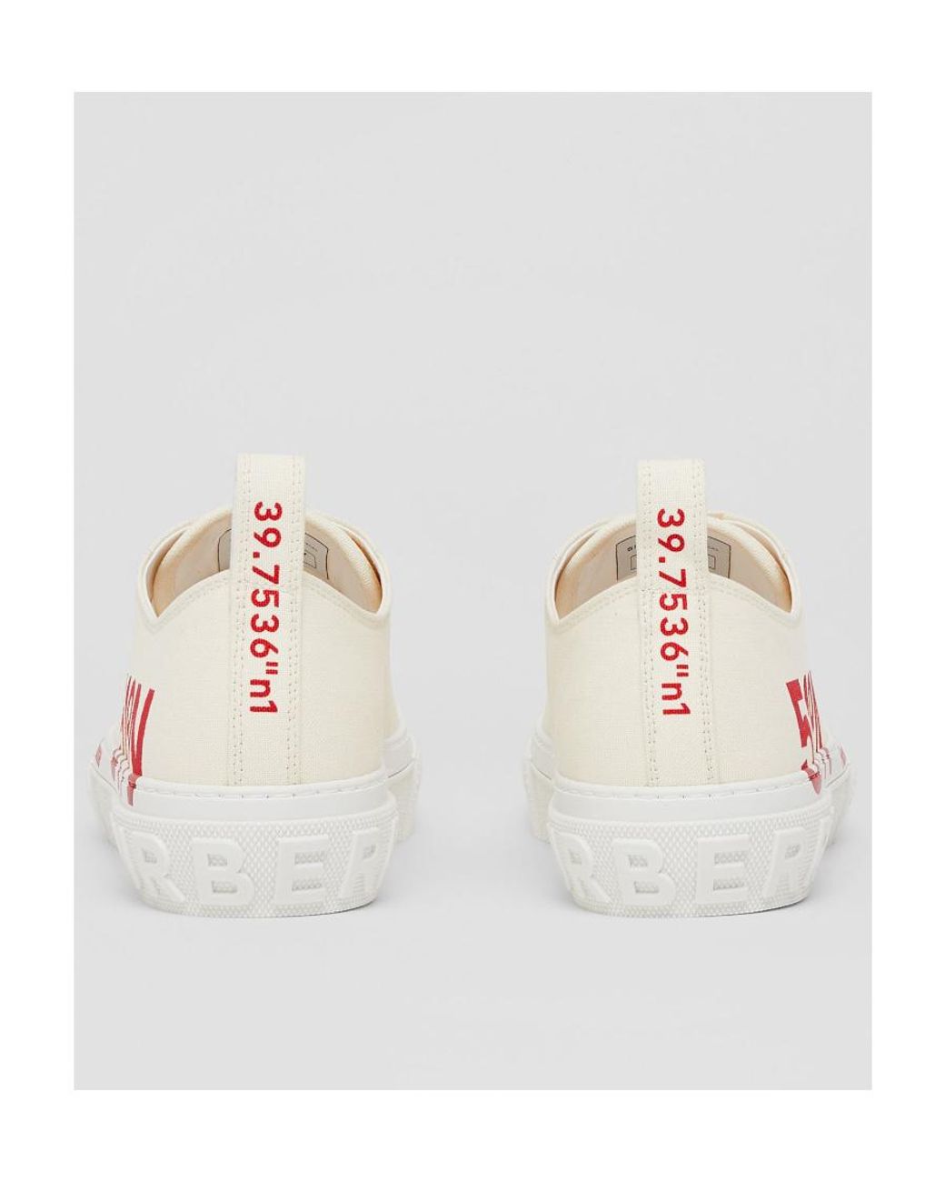 Burberry White Coordinates Print Low-Top Sneakers for men