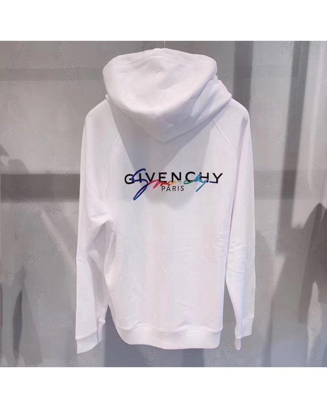 Givenchy White Logo-Print Zipped Hoodie for men