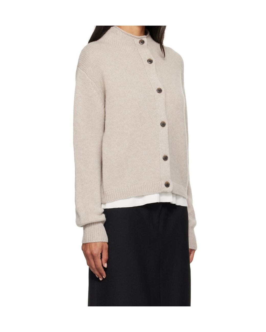 Lisa Yang Natural Zirelle Button-Up Cardigan