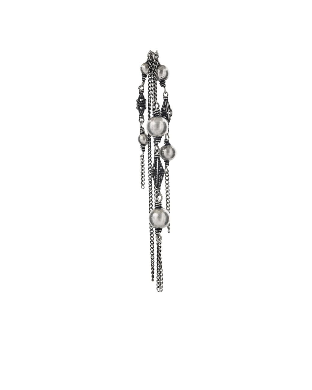 Ann Demeulemeester White Geometric Double-Ring Pendant Necklace