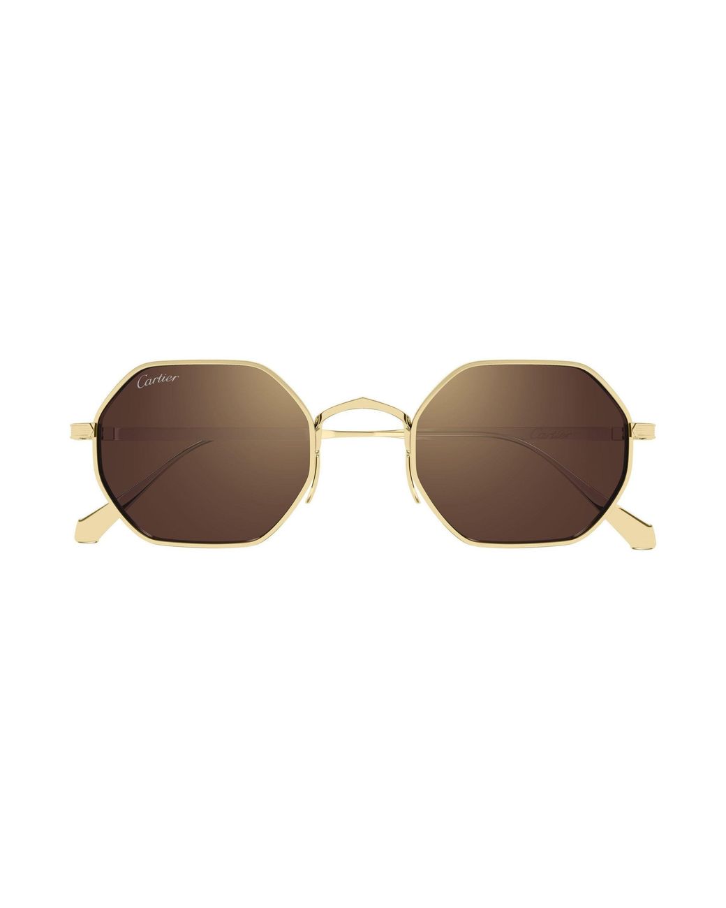 Cartier White Polygonal Retro Sunglasses for men