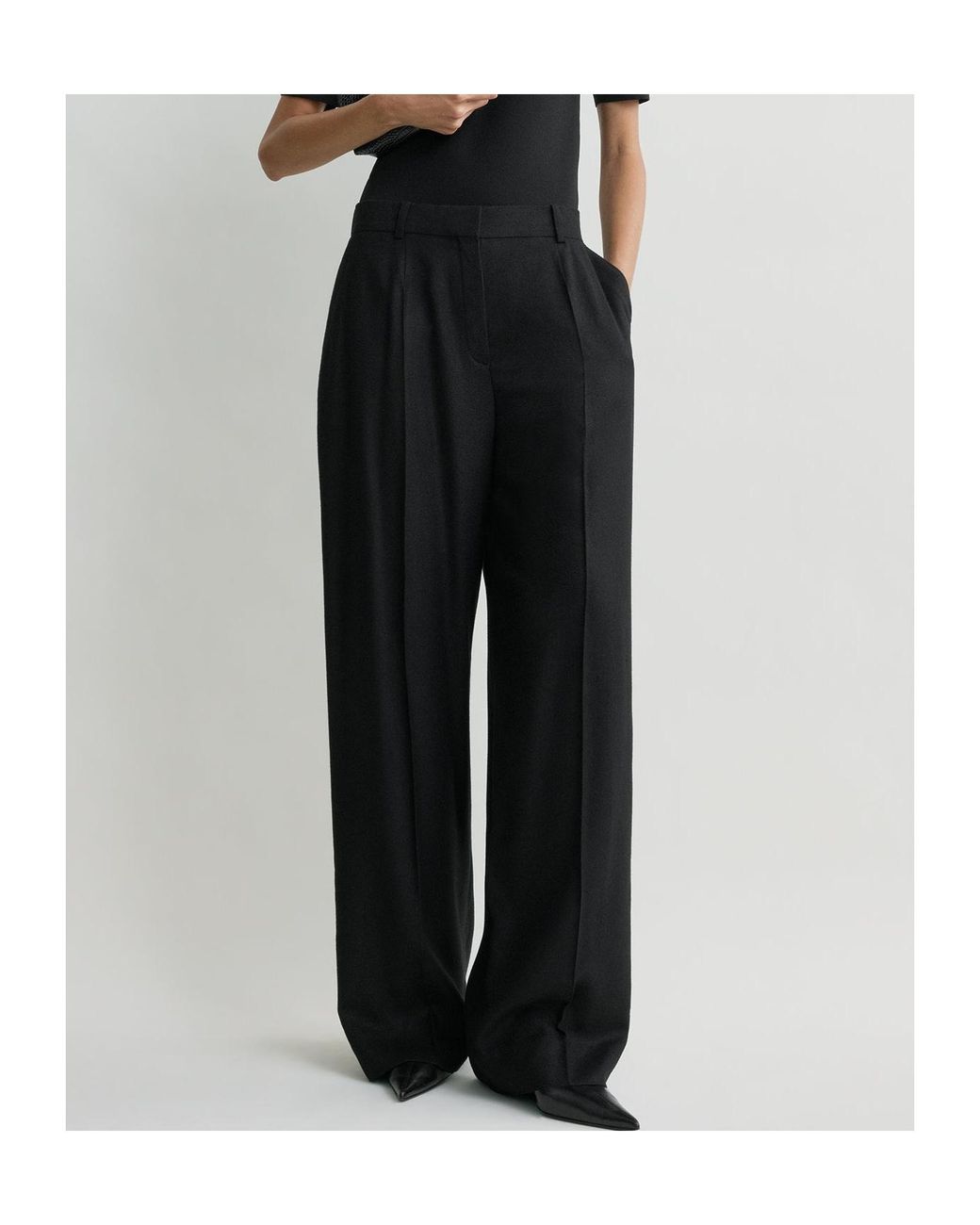 Totême  Black Totême Pleated Wide-Leg Pants