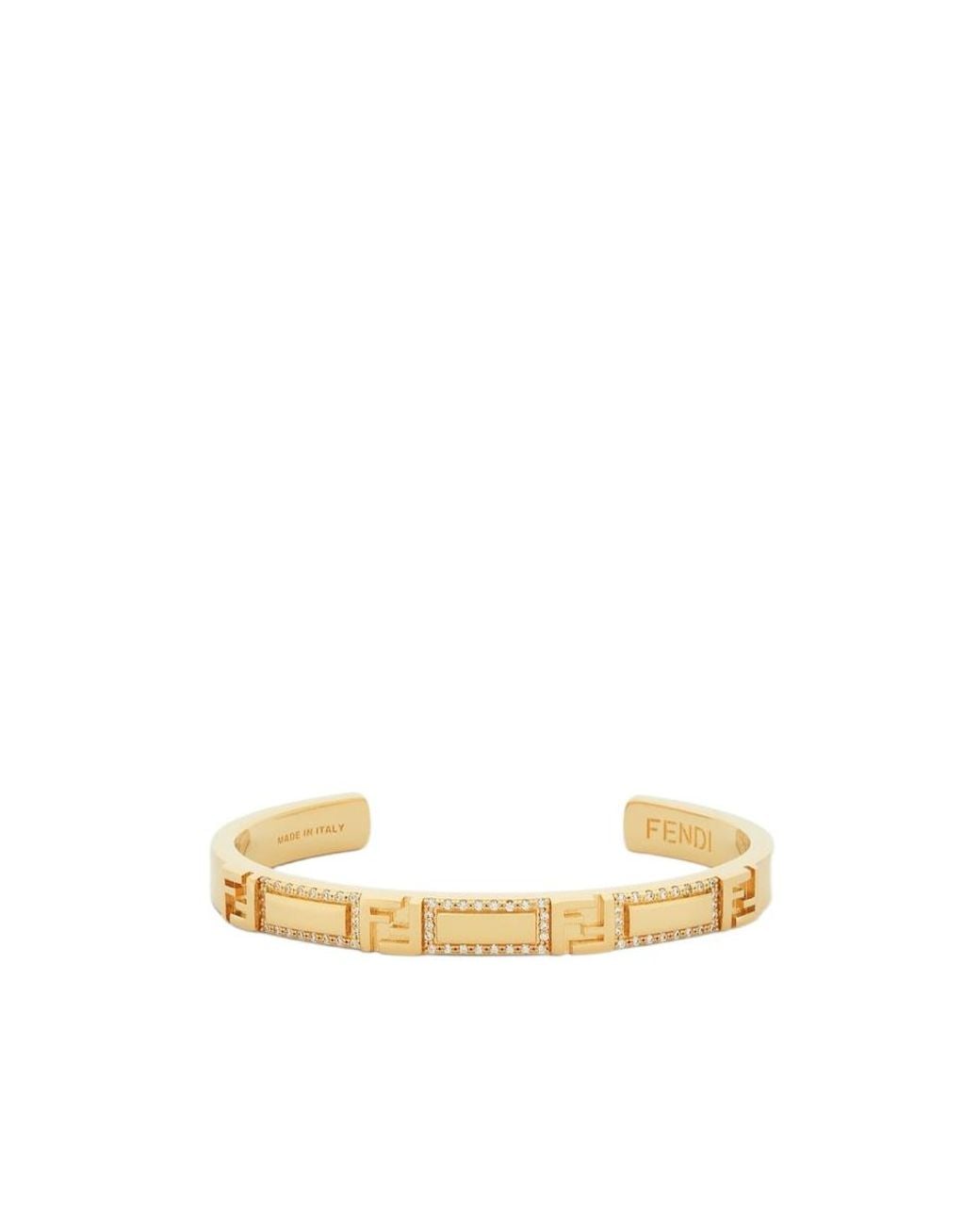 Fendi Metallic Forever Embellished Bracelet