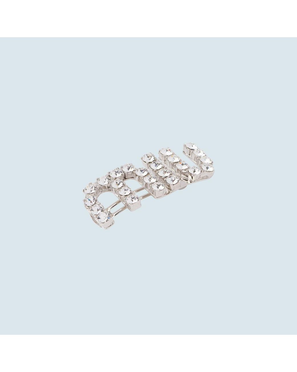 Miu Miu White Embellished Hair Clip