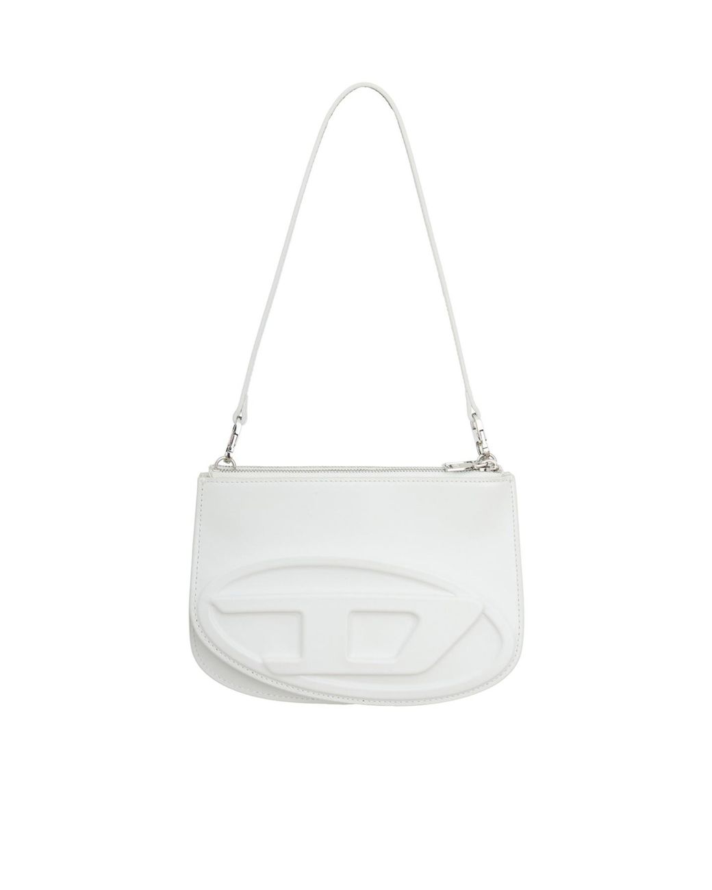 DIESEL White 1Dr Twin Logo Embossed Shoulder Bag