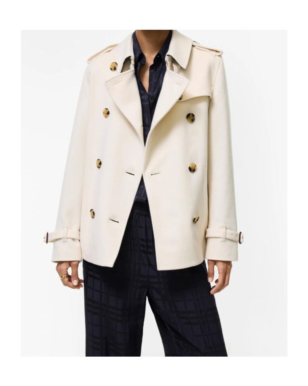 Burberry Natural Cashmere Kensington Trench Jacket