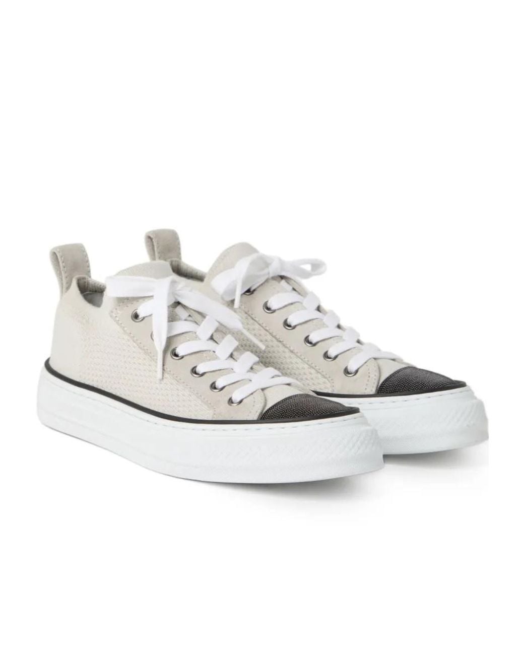 Brunello Cucinelli White Canvas Sneakers