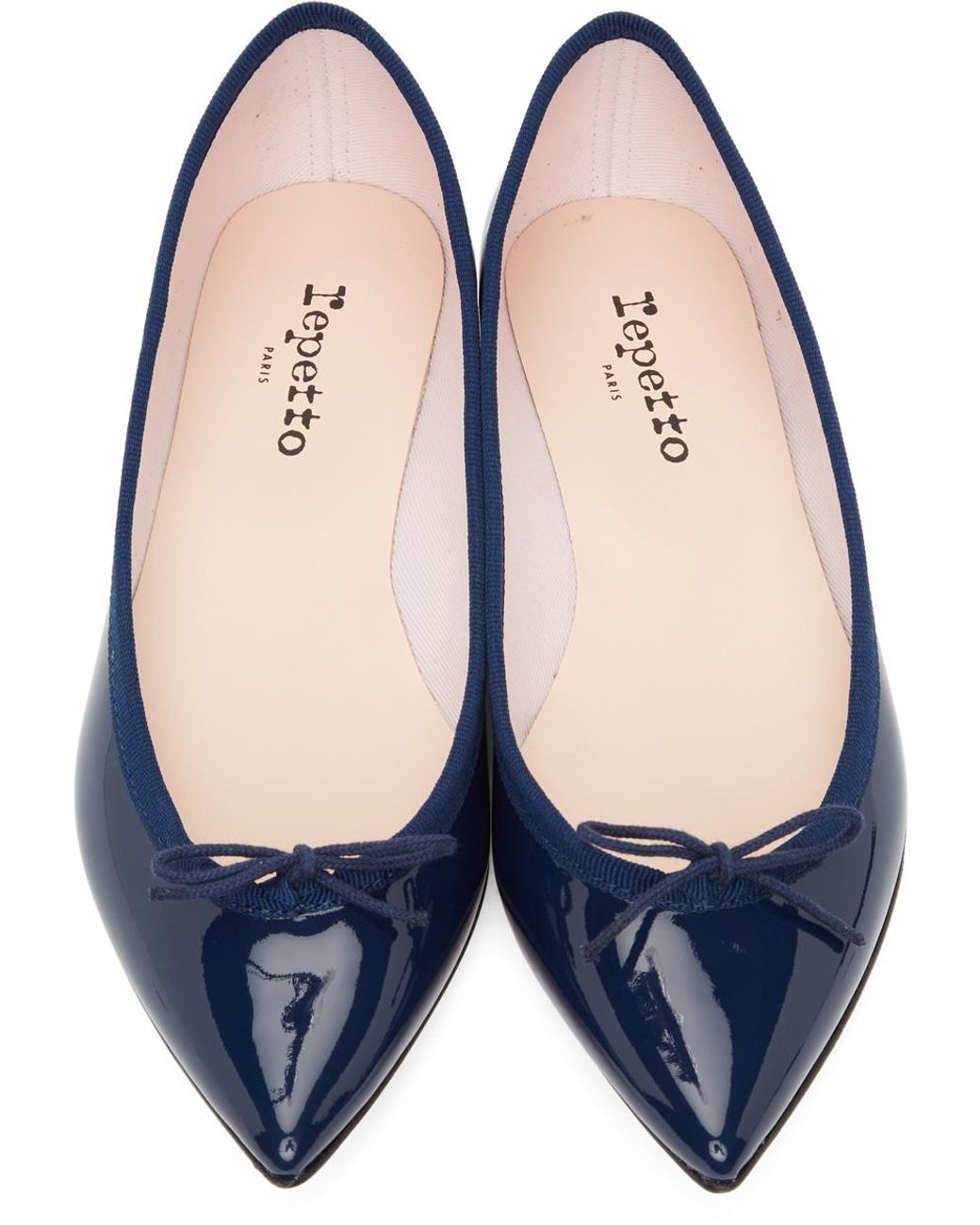 Repetto Blue Patent Leather Ballet Flats