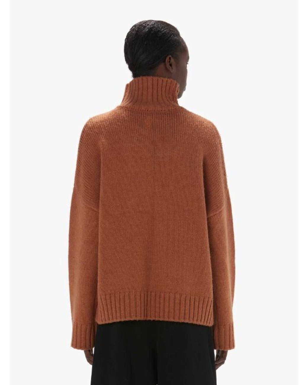 J.W. Anderson Brown Jw Anderson Turtleneck Pocket Patch Knitted Jumper