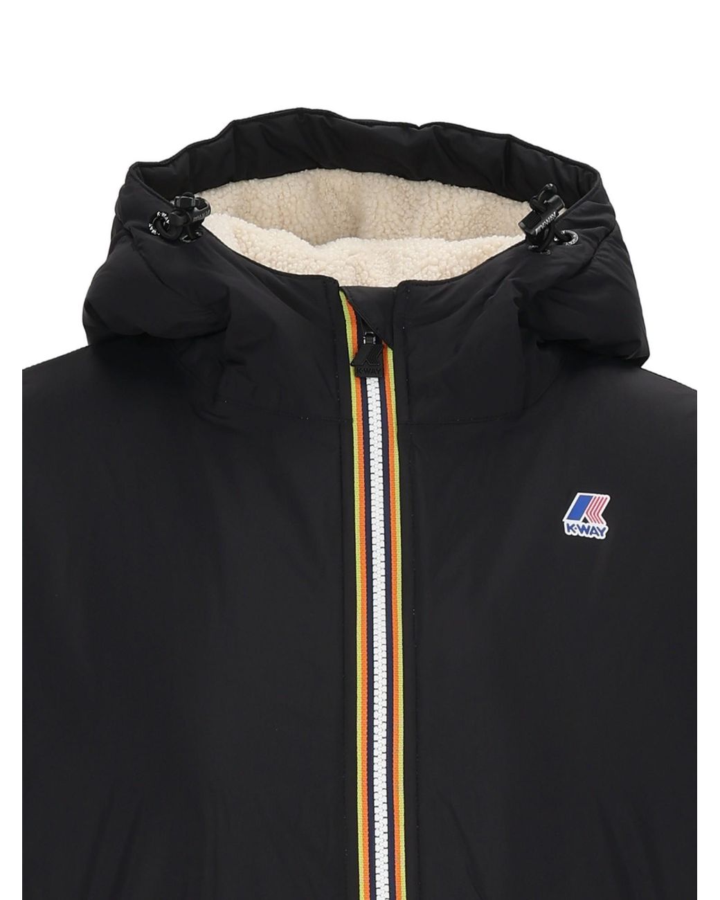 K-Way Black Jacinthe Orsetto Hooded Coat
