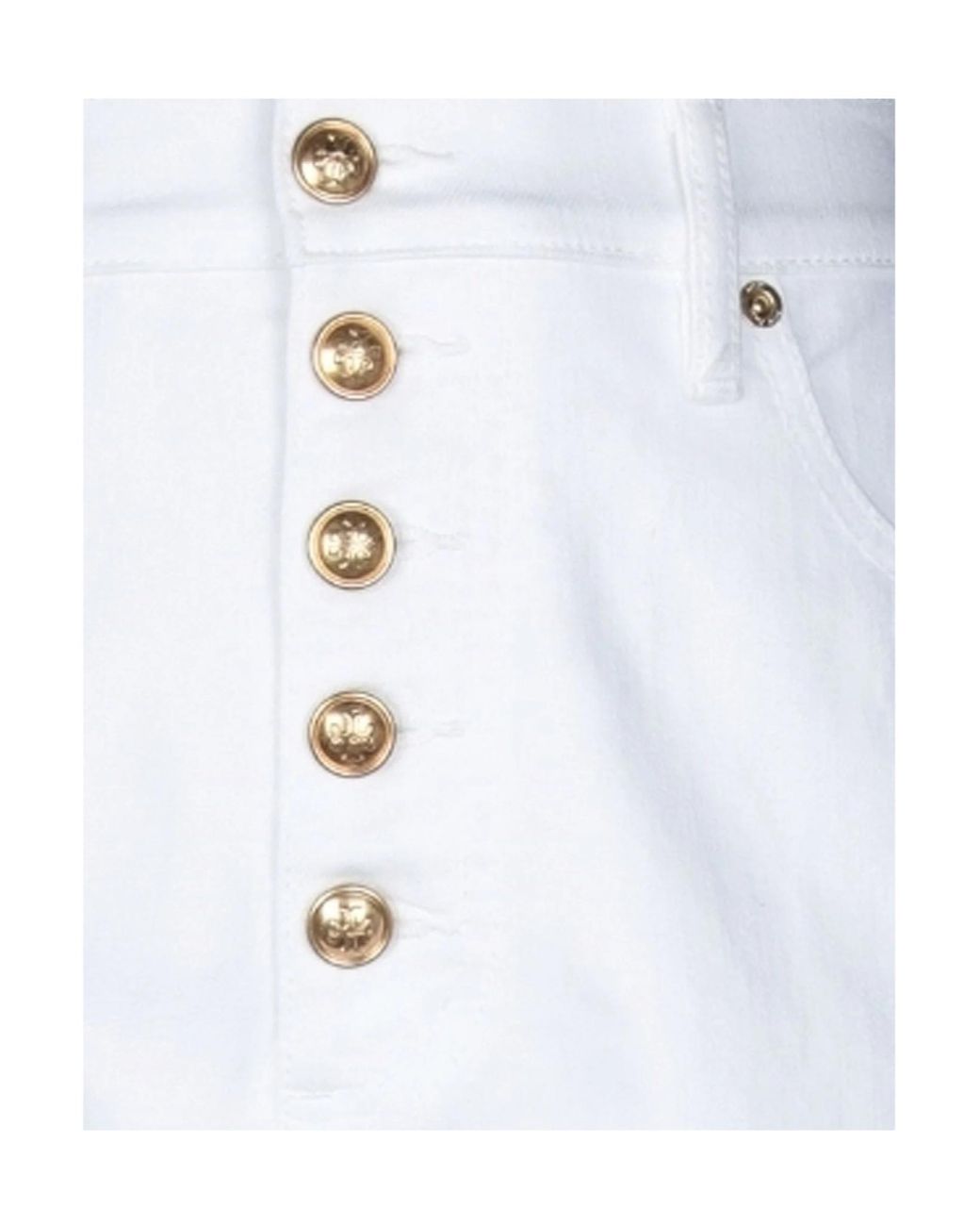 Tory Burch White High-Waisted Straight-Leg Jeans