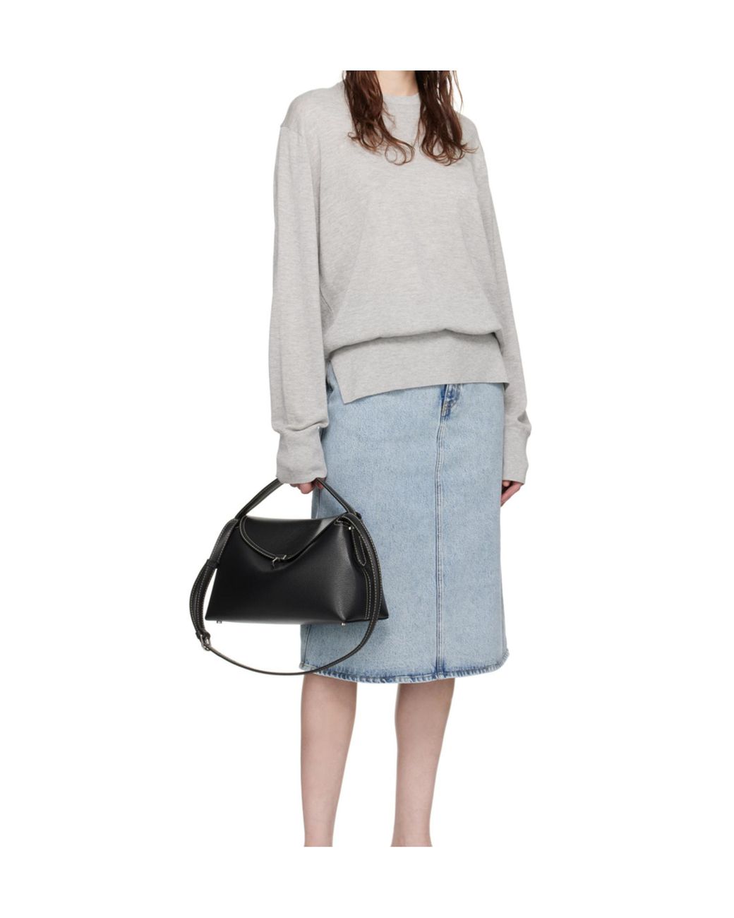 Totême Gray Totême Ribbed Crewneck Sweater
