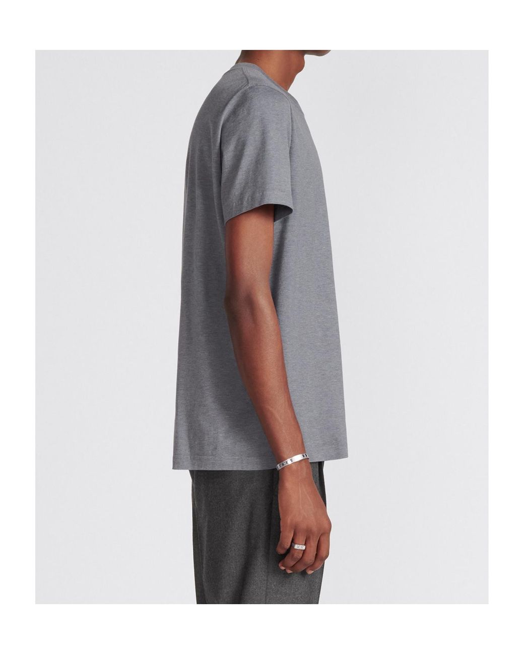 Dior Gray Homme Crewneck Short-Sleeved T-Shirt for men