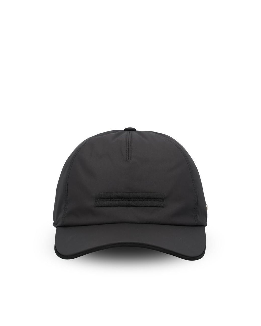 Zegna Black Embroidered Curved Peak Baseball Cap for men