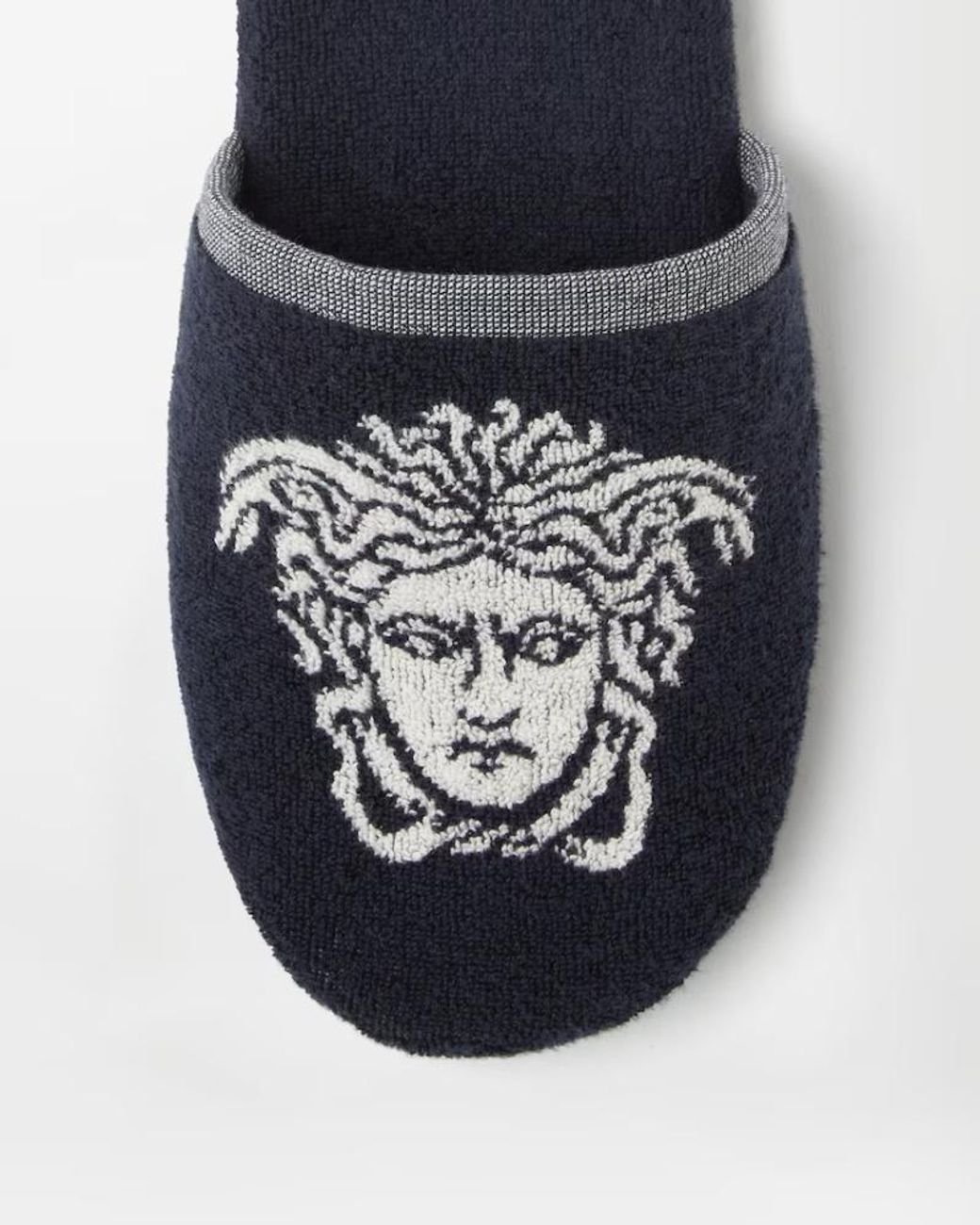 Versace Blue Cotton-Terry Jacquard Slippers for men
