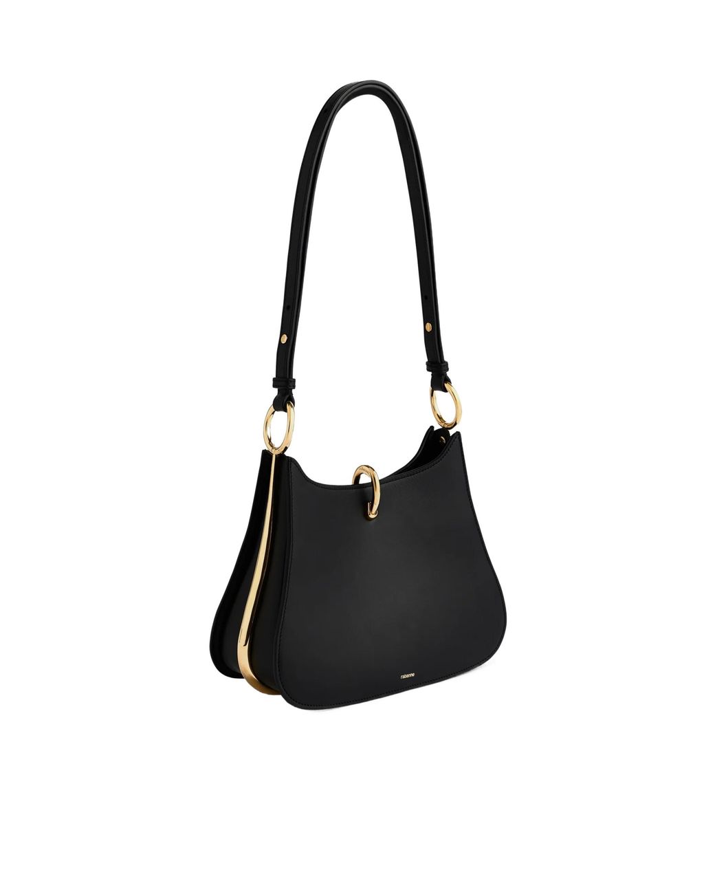 Rabanne Black Medium Ring Shoulder Bag