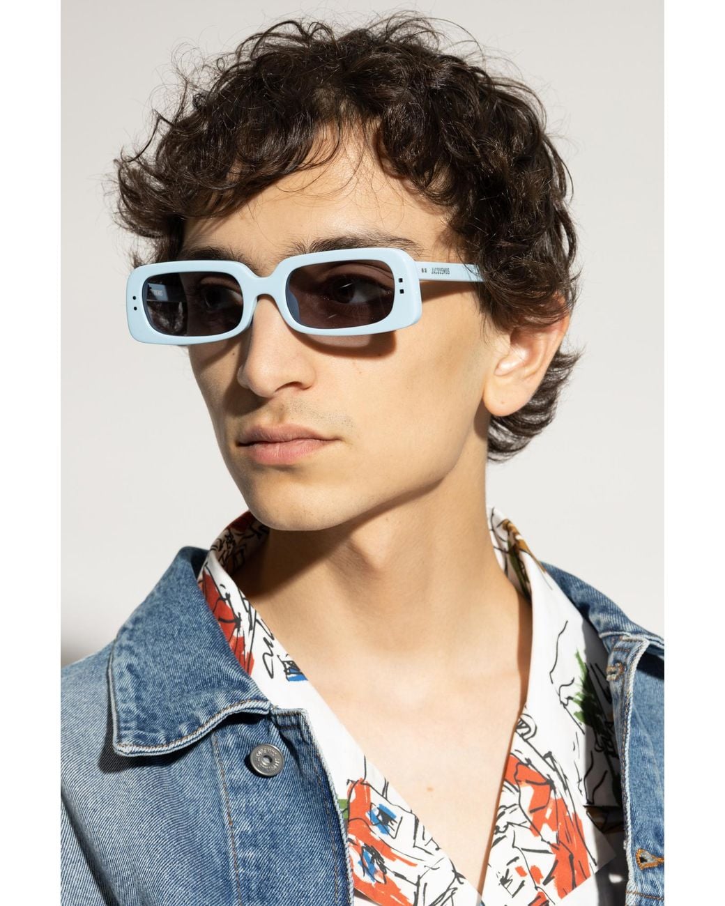 Jacquemus White Logo Sunglasses for men