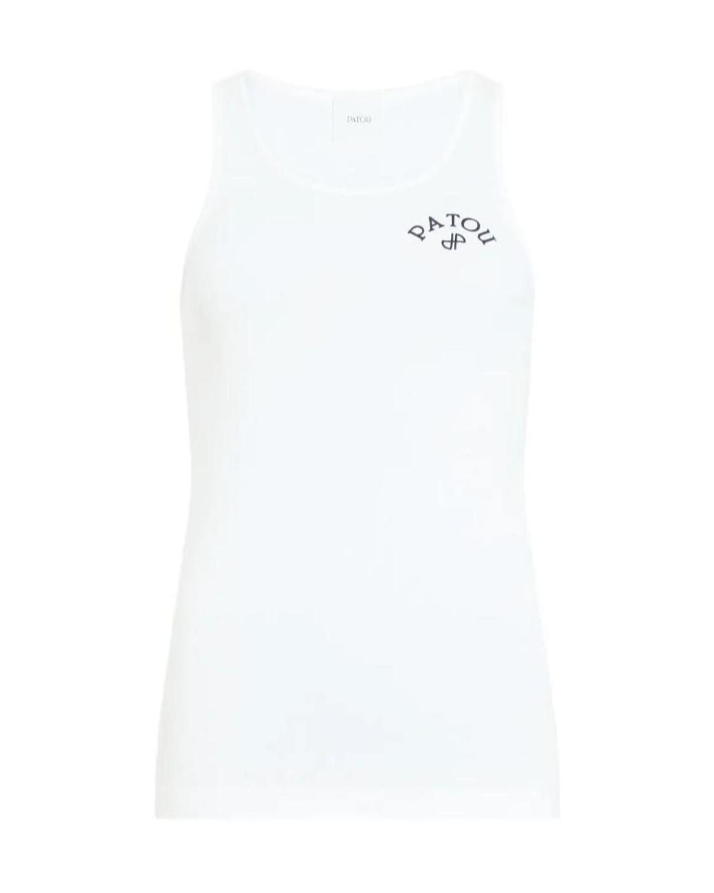 Patou White Logo-Print Tank Top