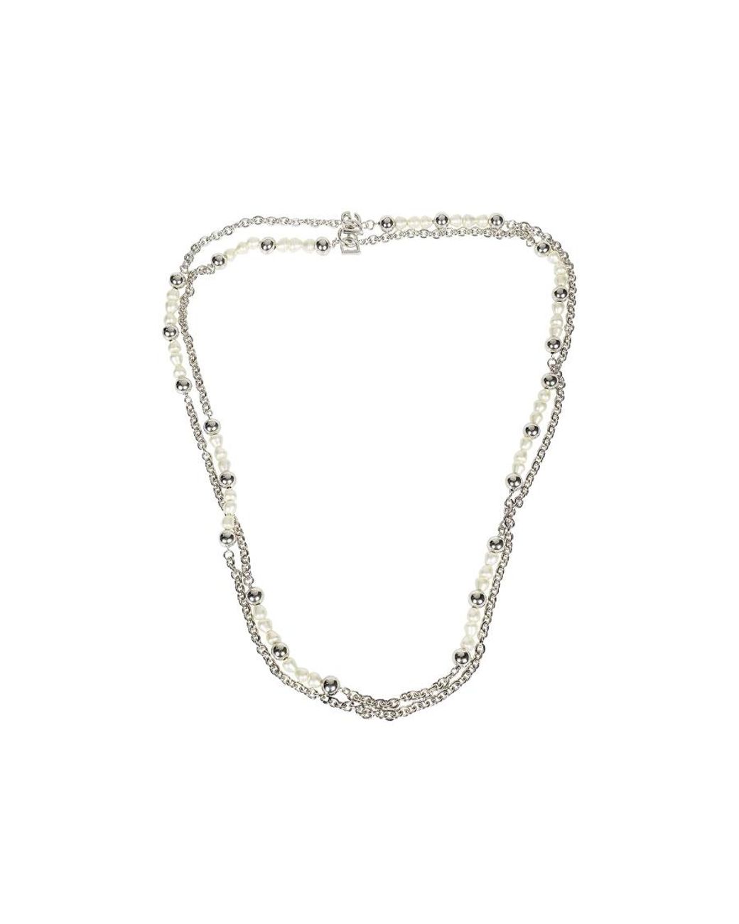 Dolce & Gabbana Metallic Logo Necklace for men