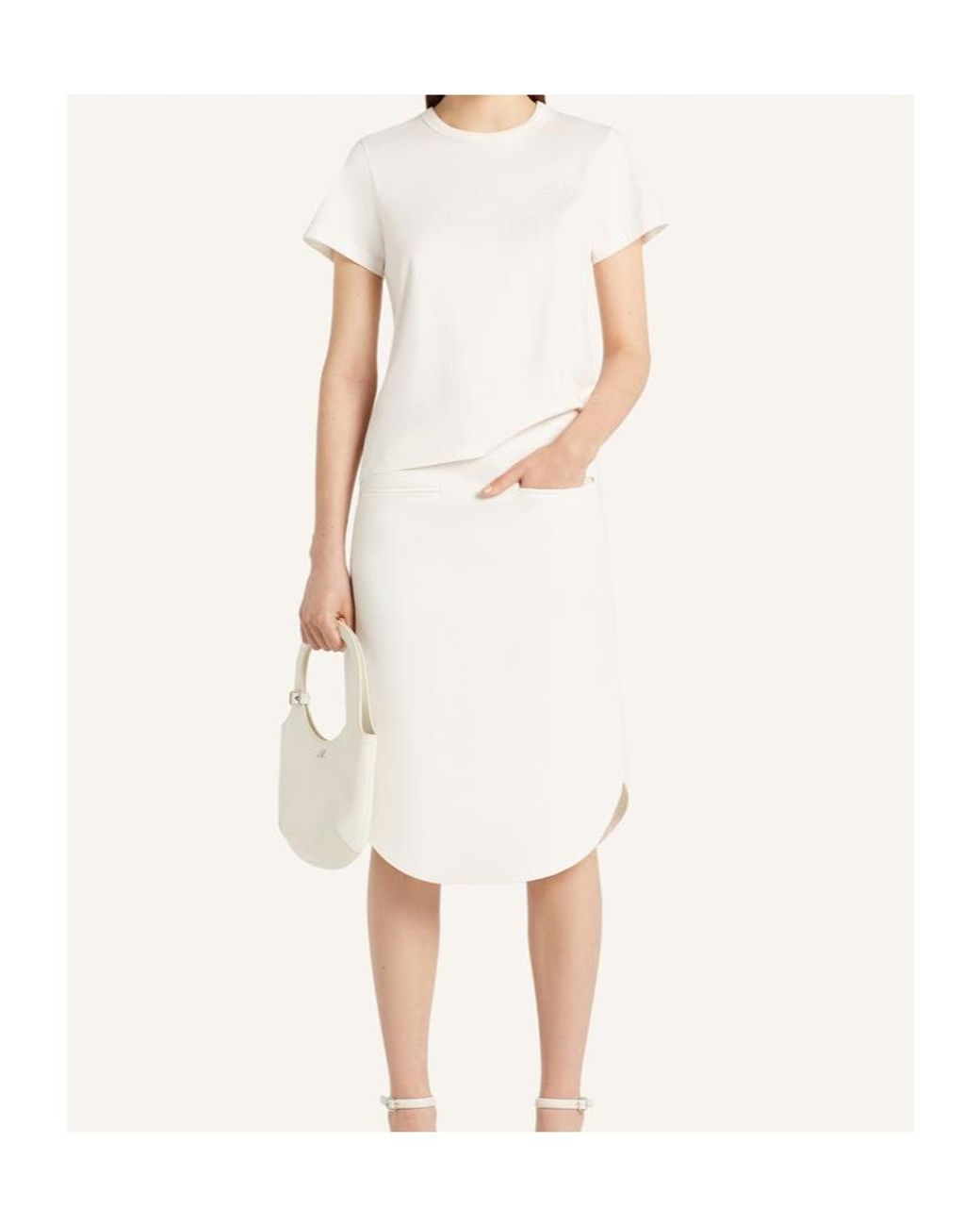 Courreges White Courrèges Logo Patch Crewneck T-Shirt