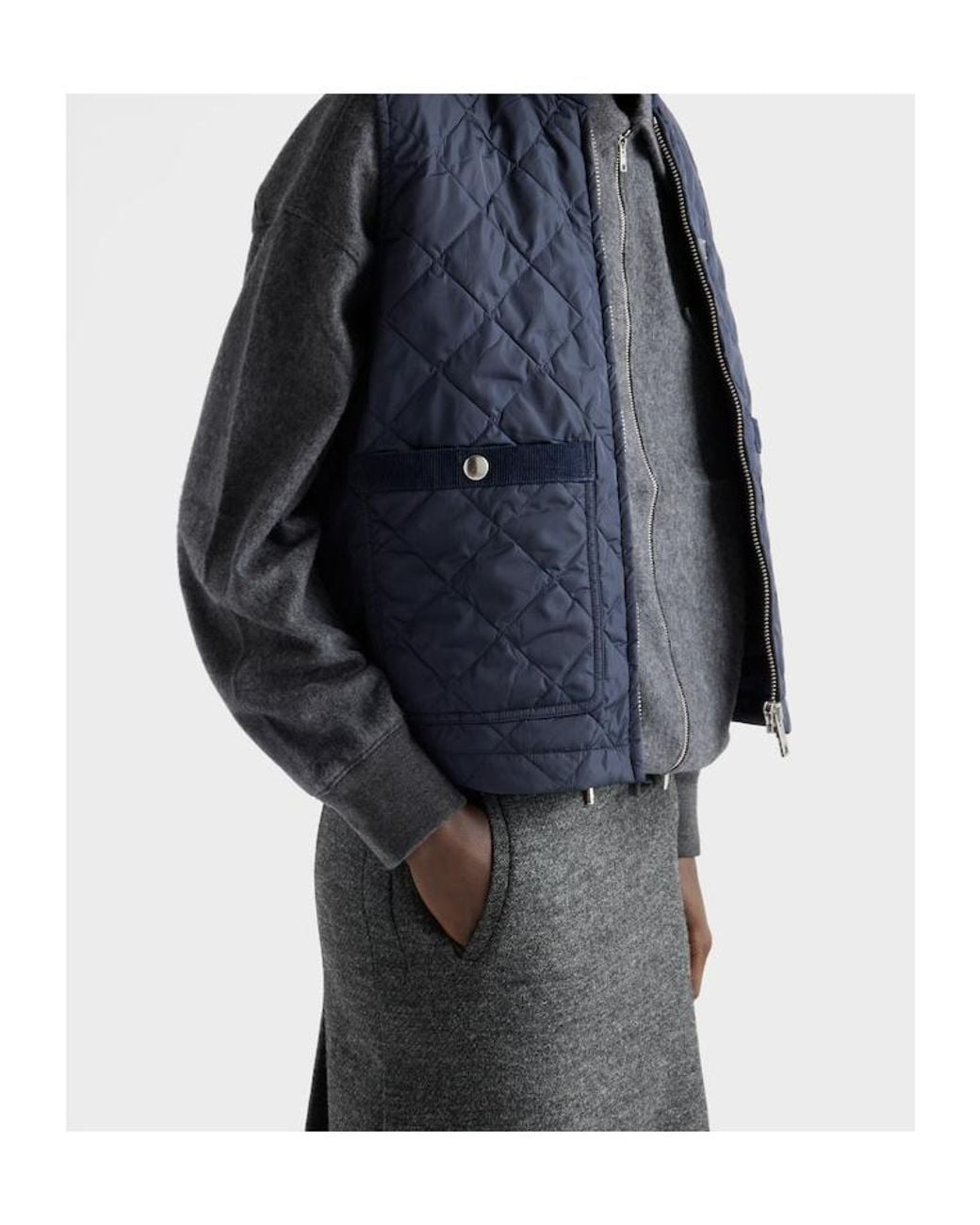 Prada Blue Re-Nylon Zipped Gilet