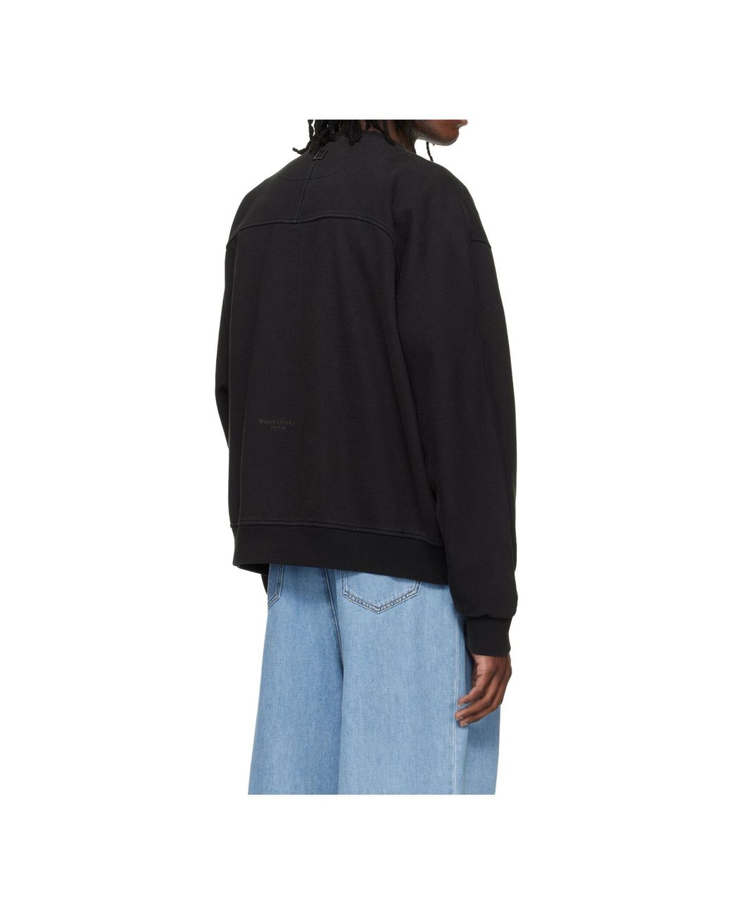 Wooyoungmi Black Zippered Long-Sleeved Sweatshirt for men