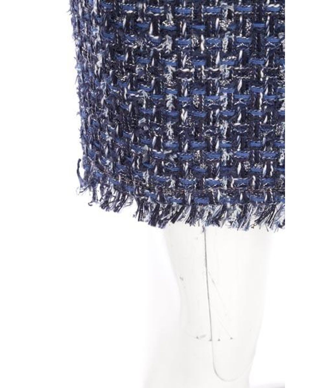 Balmain Blue Denim Tweed Mini Skirt