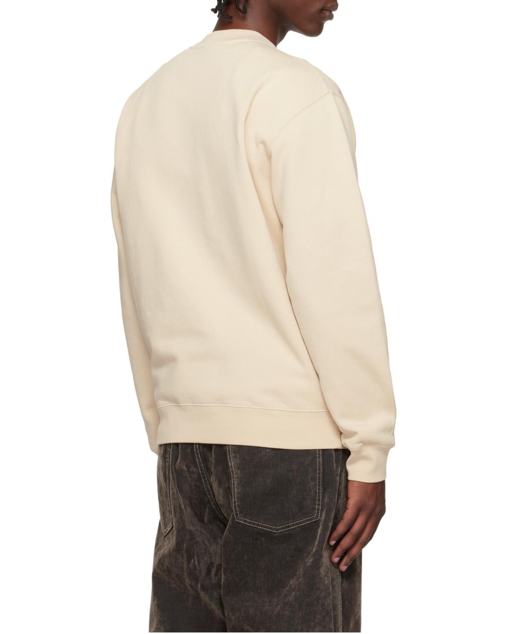 Jacquemus Natural Logo Patch Crew Neck Sweatshirt for men