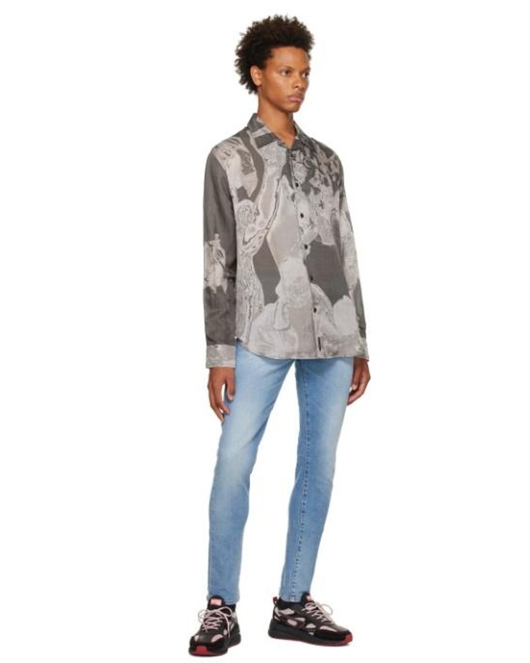 DIESEL Gray S-Darasy-Bowl-B Long-Sleeve Shirt for men