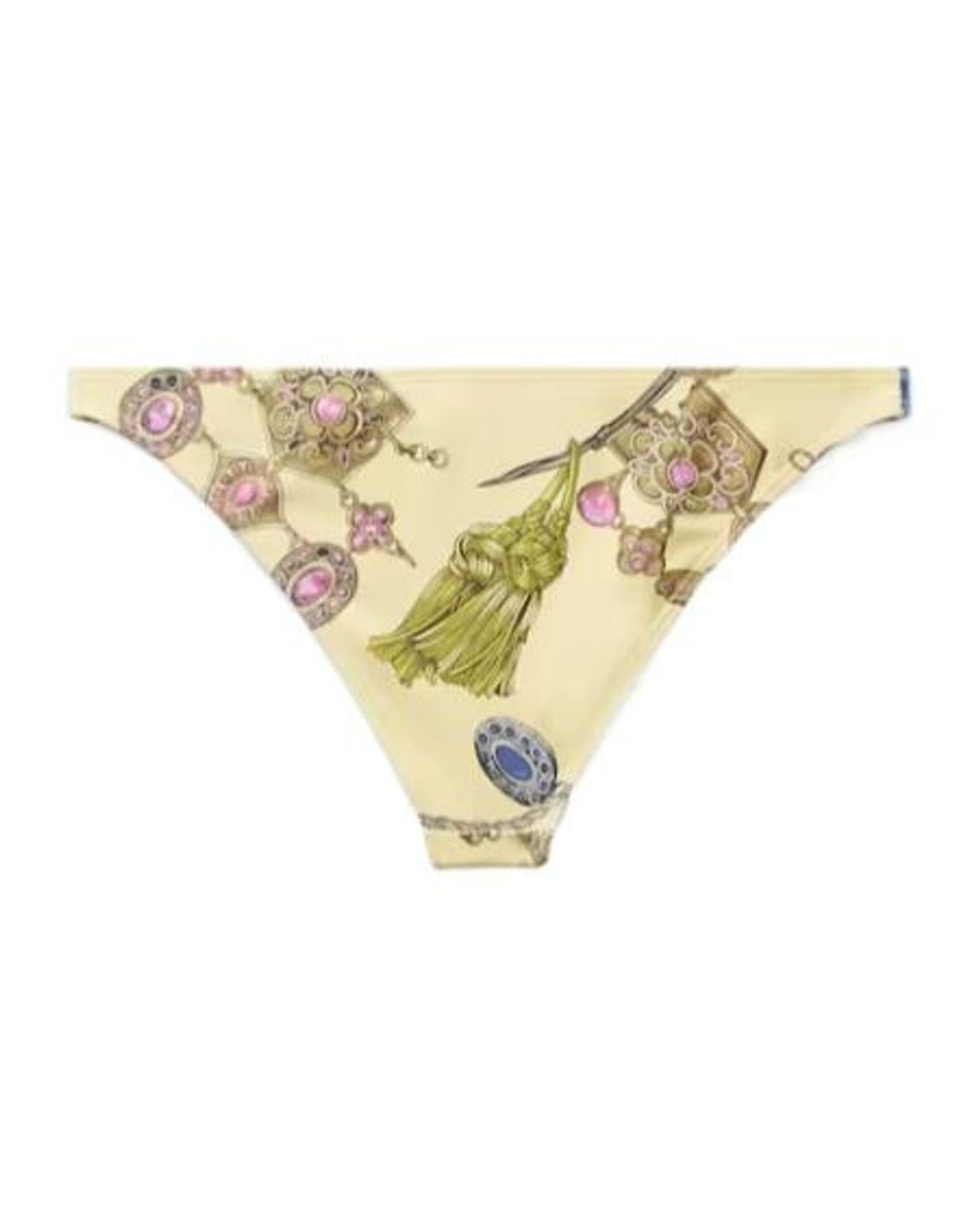 Versace Yellow Printed Bikini Bottoms
