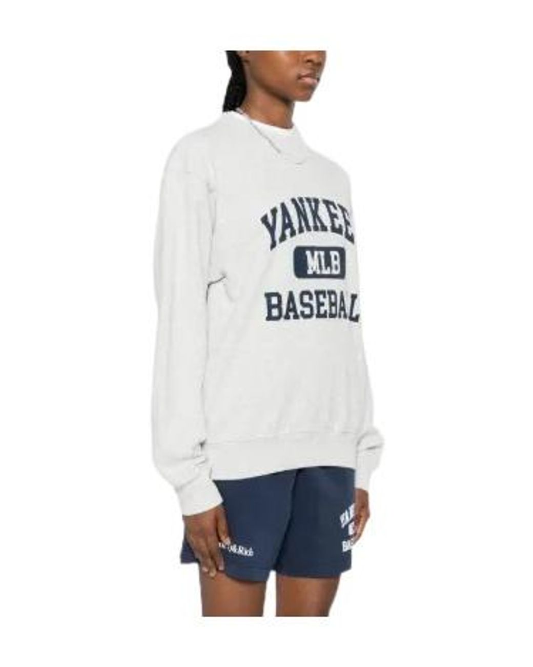 Sporty & Rich White Baseball-Print Sweatshirt