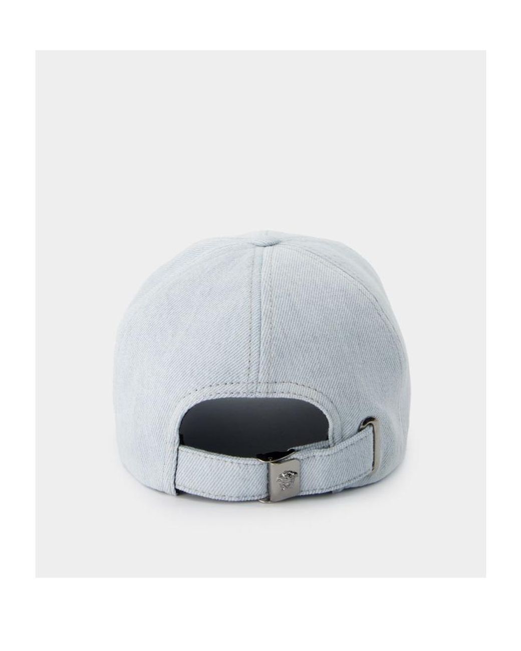 Versace Blue Logo-Embroidered Denim Baseball Cap for men