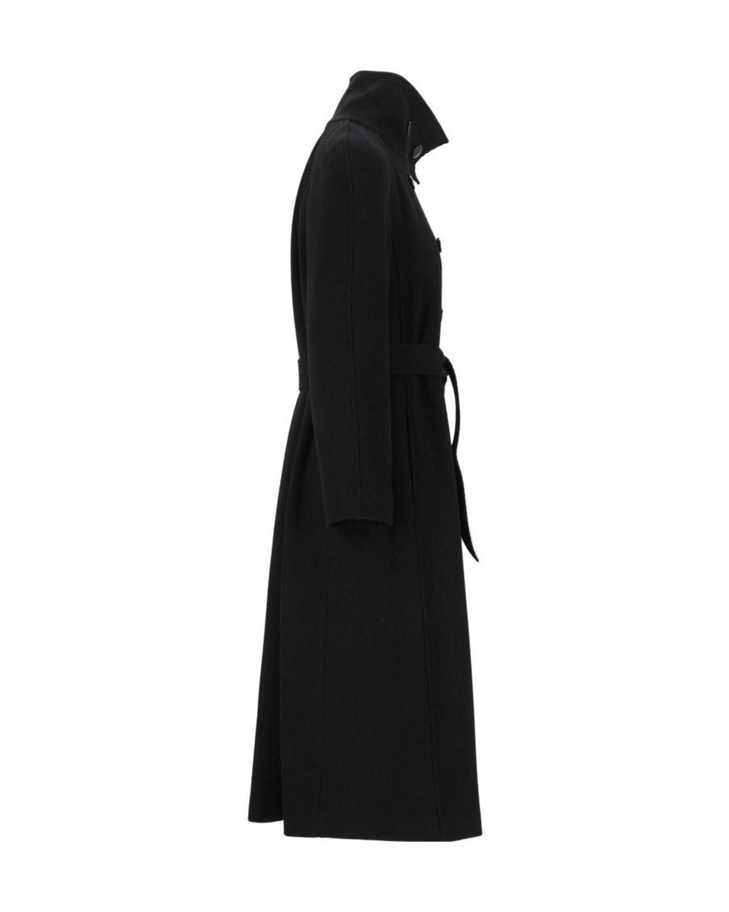 Emporio Armani Black Double-Breasted Belted Coat