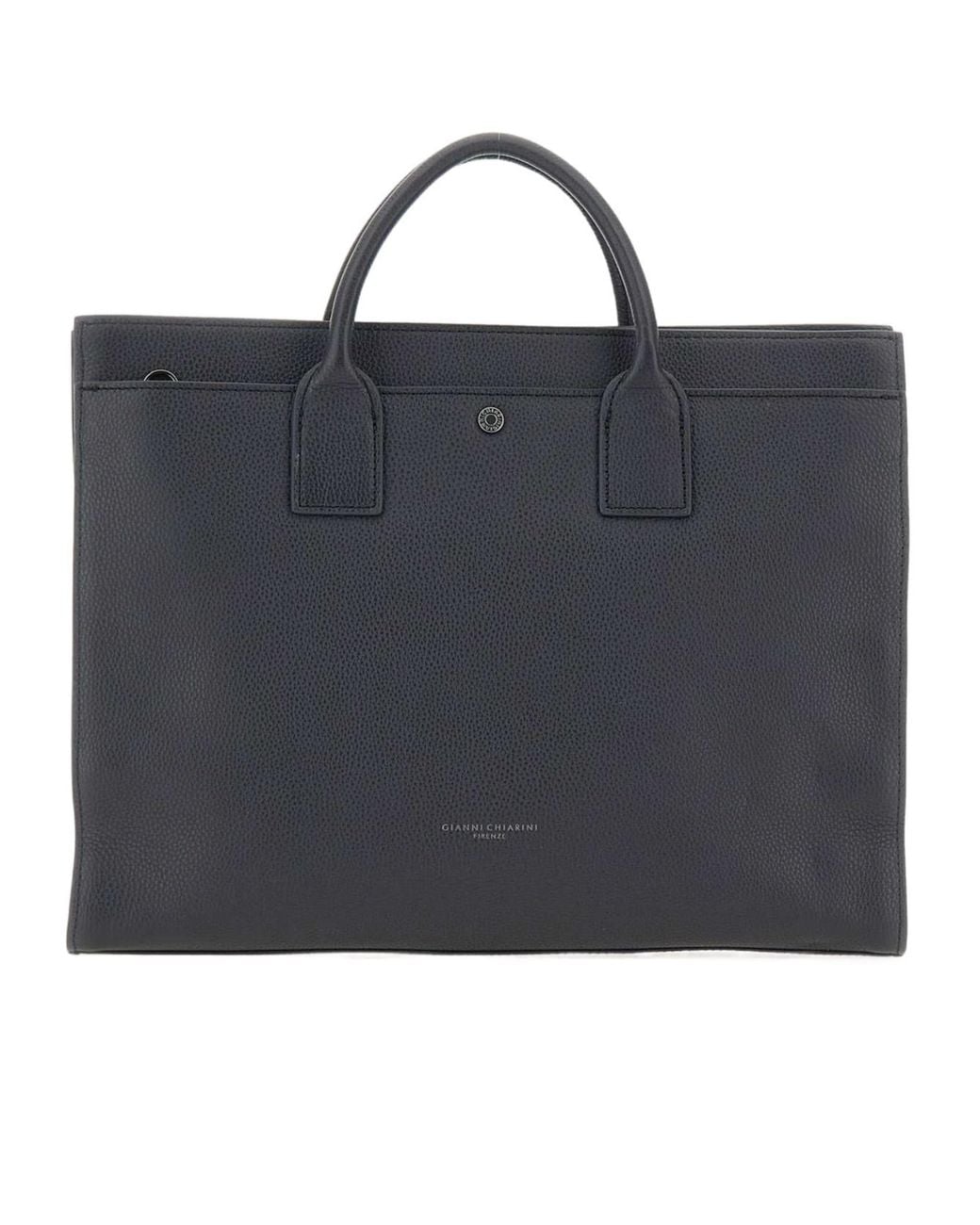 Gianni Chiarini Black Zip-Top Pocket Tote Bag