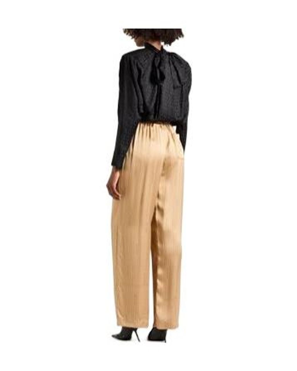 Balenciaga Natural Striped Satin Pajama Pants