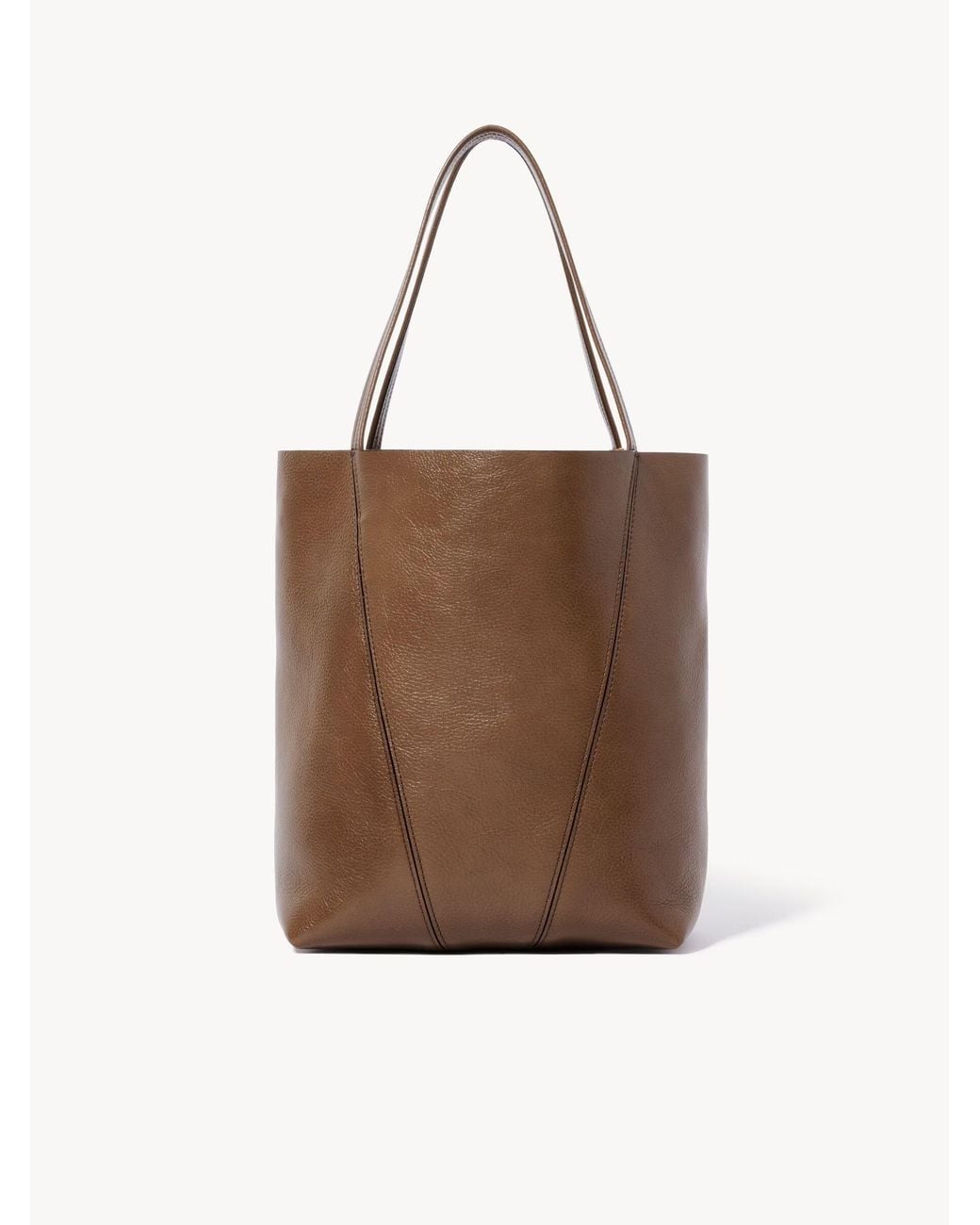 Chloé Brown Chloé Spin Charm Detailed Tote Bag