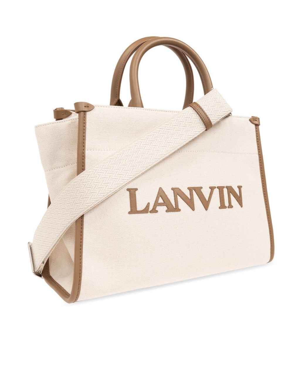 Lanvin Natural Logo Logo Patch Shopping Bag