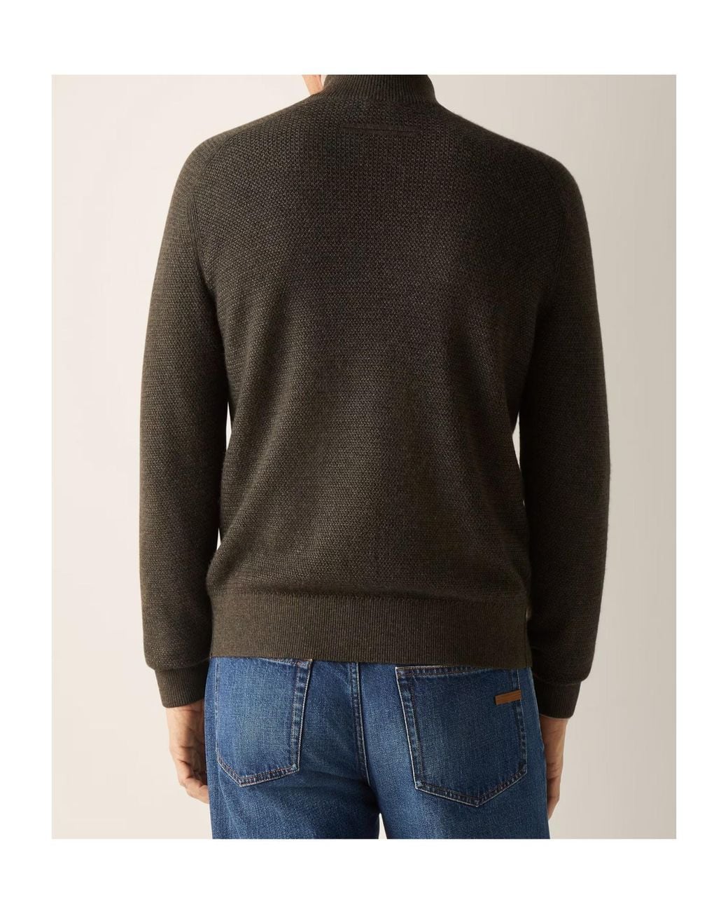 Zegna Brown Dark And Dark Cashseta Full Zip Cardigan for men