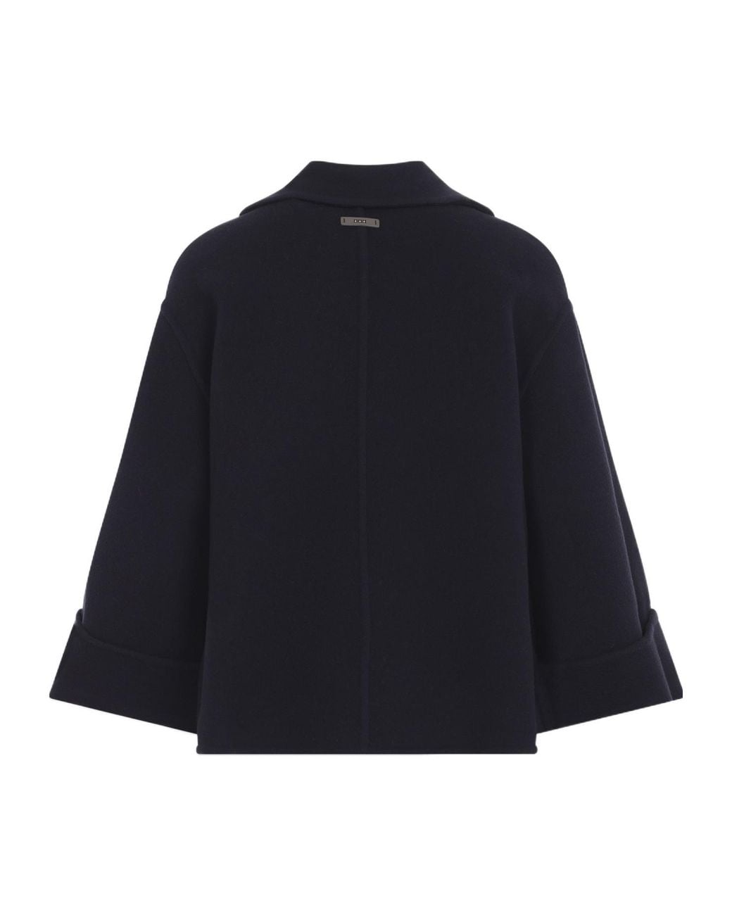 Peserico Blue Cropped Double-Breasted Coat