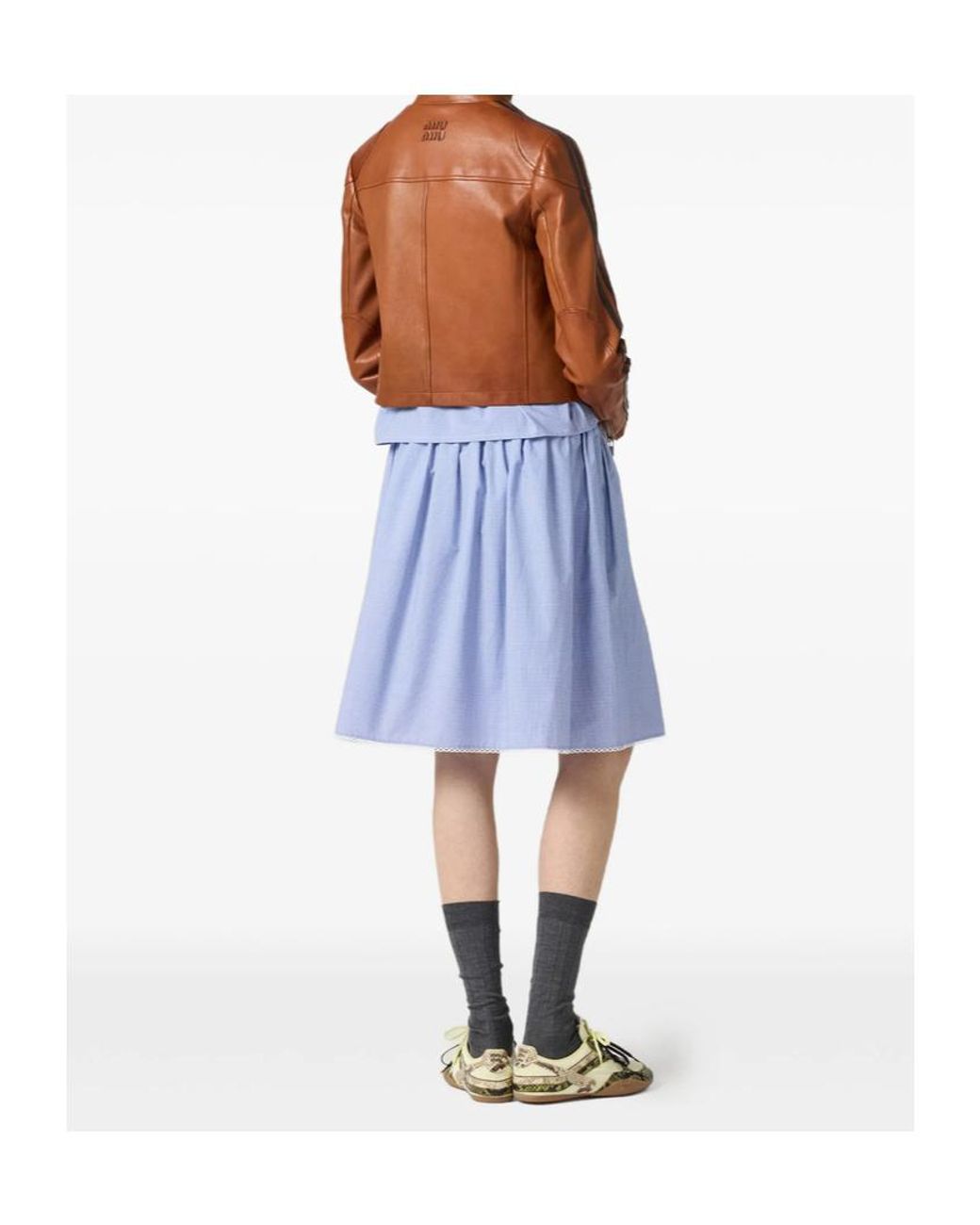 Miu Miu Brown Nappa Leather Jacket