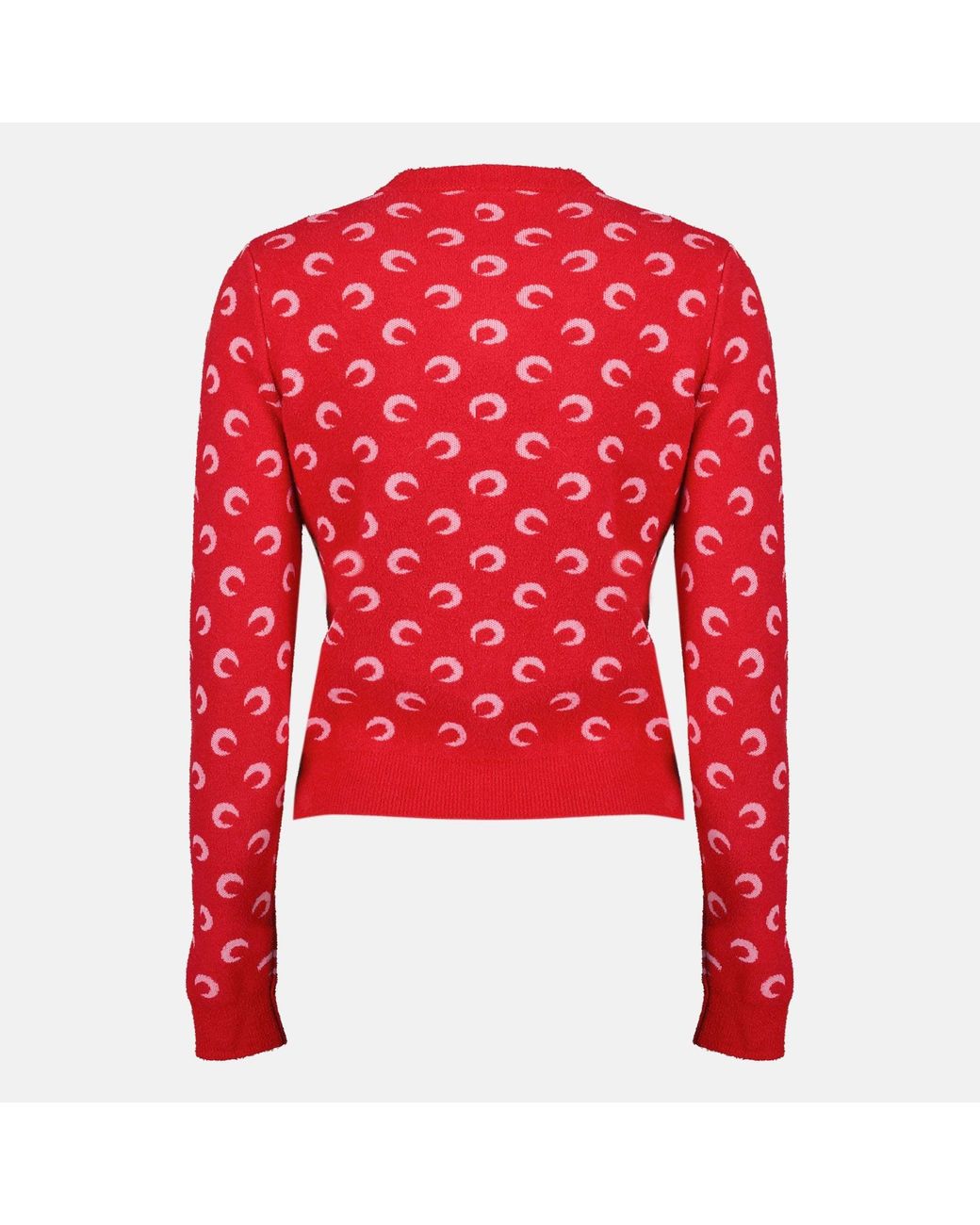 MARINE SERRE Red Moon Pattern Cropped Cardigan