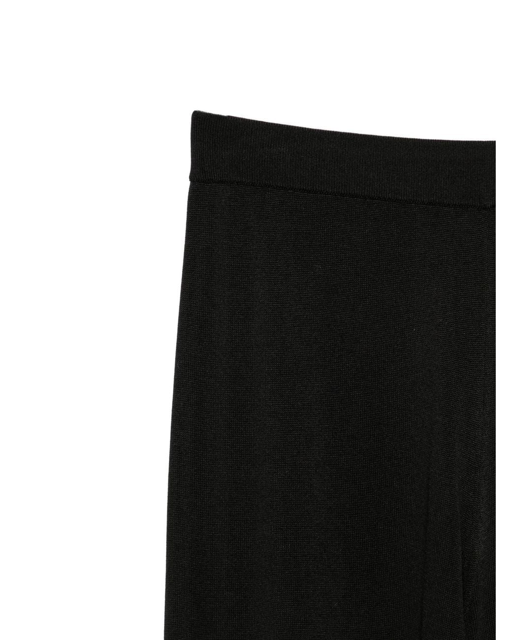 Soeur Black High-Waisted Knit Flare Pants